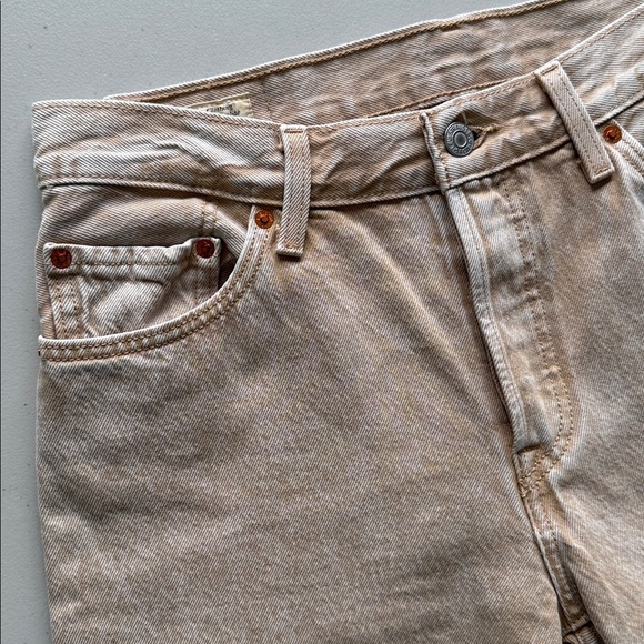 Levi's Fresh 501 90's Jeans Beige Acid Wash - Picture 4 of 16